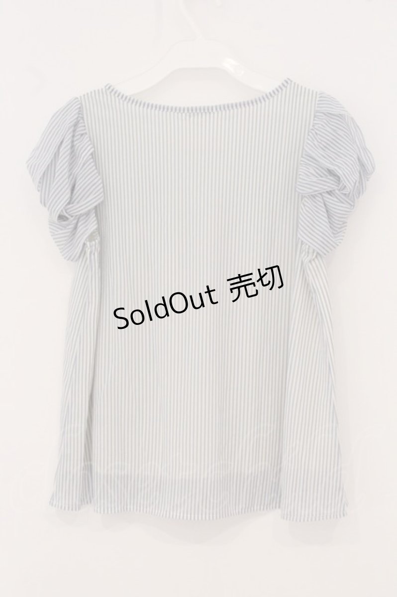 画像3: axes femme / ストライプ柄トップス M サックス×クリーム O-26-05-14-1043-AX-TO-IG-OS (3)