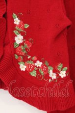 画像2: Chalmiere / いちご刺繍ニットボレロ M アカ O-26-05-14-1001-AX-TO-OW-OS (2)