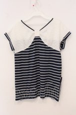 画像3: axes femme / ボーダー切り替えトップス M ネイビー×シロ O-26-05-14-1046-AX-TO-IG-OS (3)