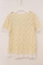 画像3: axes femme / ラメモチーフレース配色裾プリーツTシャツ M アイボリー O-26-05-14-1049-AX-TO-IG-OS (3)