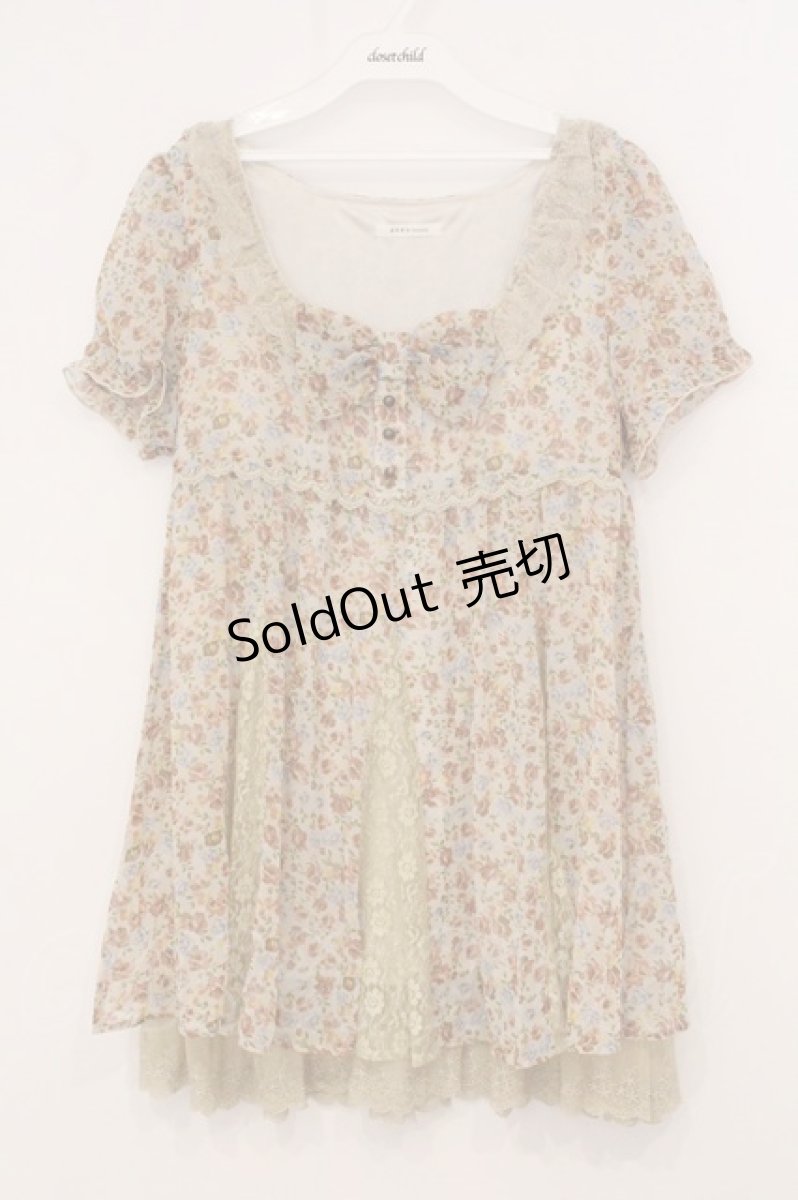 画像1: axes femme / ラメドット花柄チュニック M アイボリー O-26-05-14-1050-AX-OP-IG-OS (1)
