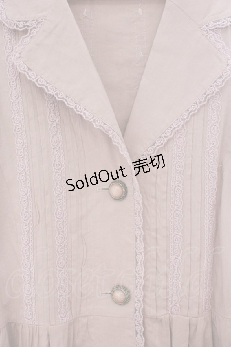 画像2: axes femme / フリル使いワンピコート M ピンクベージュ O-26-05-14-1052-AX-OP-IG-OS (2)