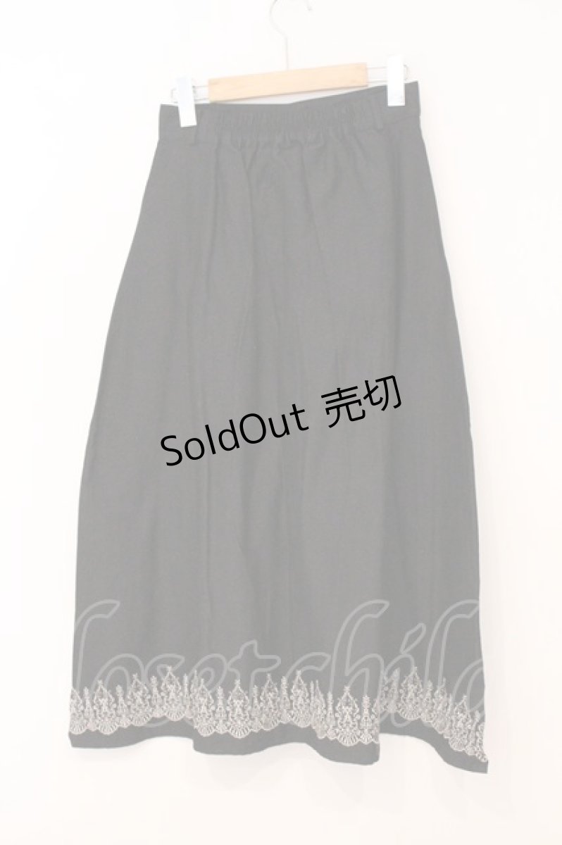 画像3: axes femme / 裾パネル柄ロングスカート M クロ O-26-05-14-1055-AX-SK-IG-OS (3)