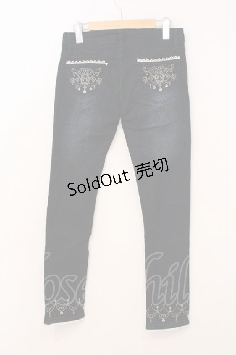 画像3: axes femme / 刺繍入りストレッチパンツ L インディゴ O-26-05-14-1056-AX-PA-IG-OS (3)
