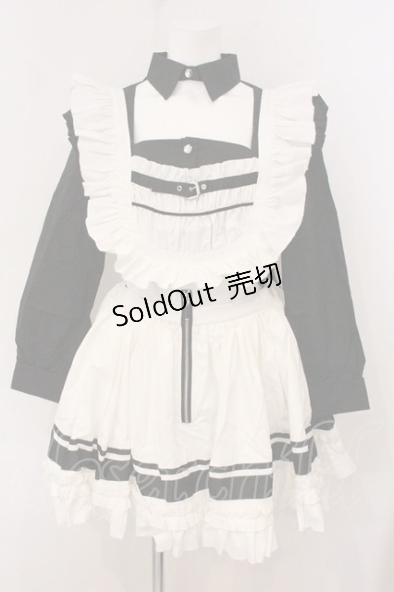 画像1: SUSIN / -THE BASE LINE- TYPE:C ジャンパースカート  ブラック×ホワイト O-26-05-14-1062-PU-OP-IG-OS (1)