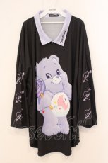 画像1: TRAVAS TOKYO / 「TRAVAS TOKYO × ケアベア SPECIAL COLLABORATION」ケアベア襟付きロンT  ブラック×ラベンダー O-26-05-14-1069-PU-TO-IG-OS (1)