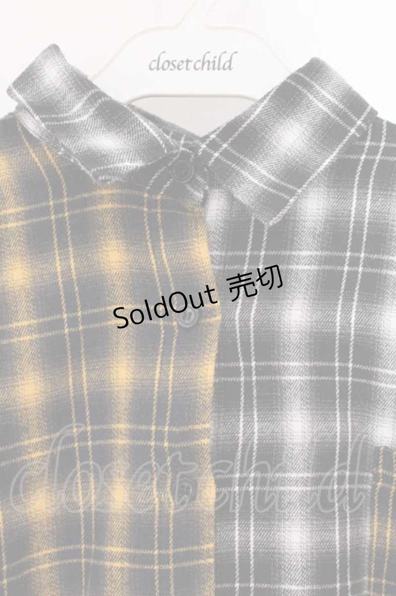 画像2: Favorite / オーバーシルエットチェックシャツ  ブラックチェック×イエローチェック O-26-05-14-1009-LO-BL-IG-ZT414 (2)