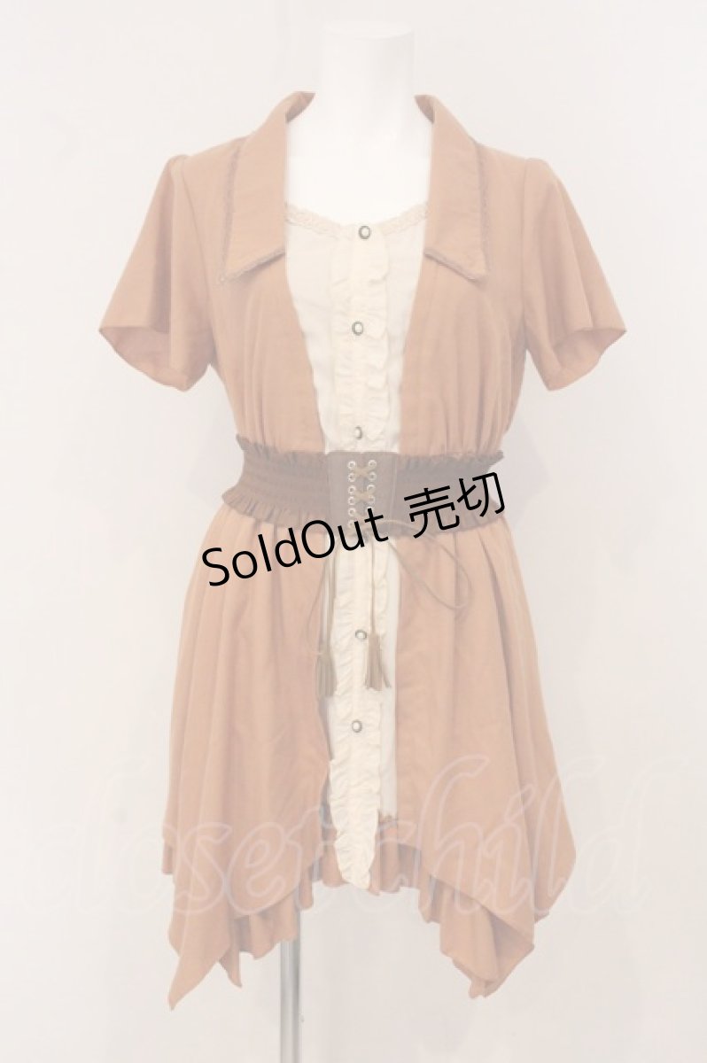 画像1: axes femme / 重ね風裾イレヘムチュニック  オレンジ系 O-26-05-14-1011-AX-OP-IG-OS (1)