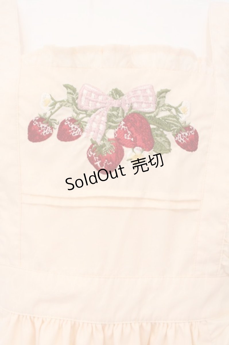 画像2: axes femme kawaii / クラシックベリー刺繍エプロン M キナリ O-26-05-14-1013-AX-TO-OW-OS (2)