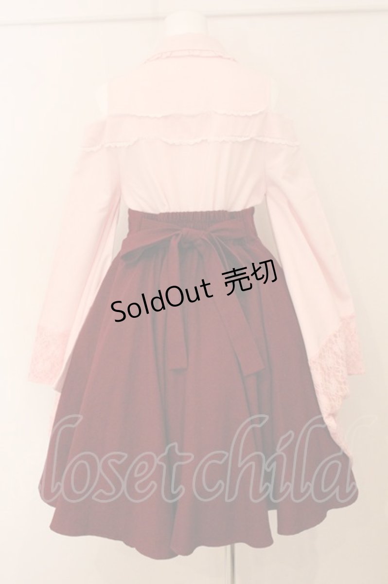 画像4: Favorite / 和洋折衷オフショルワンピース M ピンク×アカ O-26-05-14-1015-LO-OP-IG-OS (4)