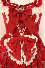 画像2: BABY,THE STARS SHINE BRIGHT / くみゃちゃんのLove Heart EmbroideryジャンパースカートII  えんじ×シロ O-26-05-14-1016-BA-OP-OW-OS (2)