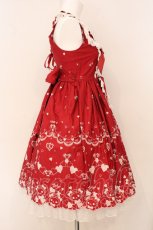 画像4: BABY,THE STARS SHINE BRIGHT / くみゃちゃんのLove Heart EmbroideryジャンパースカートII  えんじ×シロ O-26-05-14-1016-BA-OP-OW-OS (4)