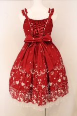 画像5: BABY,THE STARS SHINE BRIGHT / くみゃちゃんのLove Heart EmbroideryジャンパースカートII  えんじ×シロ O-26-05-14-1016-BA-OP-OW-OS (5)