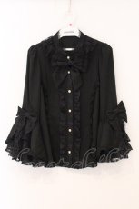 画像1: Chalmiere / 姫袖7分丈ブラウス M クロ O-26-05-14-1003-AX-BL-OW-OS (1)