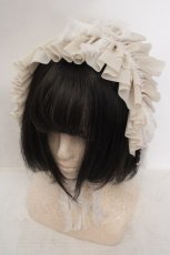画像1: MARBLE / フリンジリボンフリルヘッドドレス  ベージュ（トリコット） O-26-05-14-019-GO-AC-OW-OS (1)