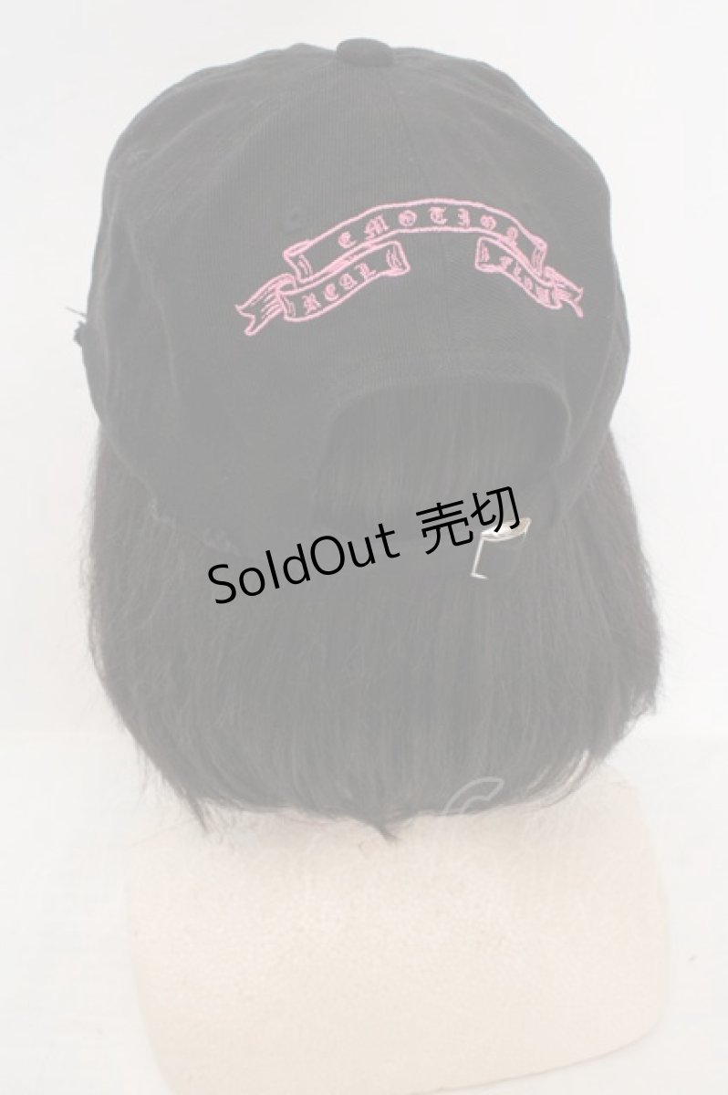 画像3: REFLEM / クロス刺繍ダメージデニムキャップ  ブラック×ピンク O-26-05-14-022-PU-AC-IG-ZT713 (3)