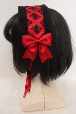 画像3: LOLITAその他 / レースとリボンのロリィタヘッドドレス  レッド×ブラック O-26-05-14-024-LO-AC-IG-OS (3)