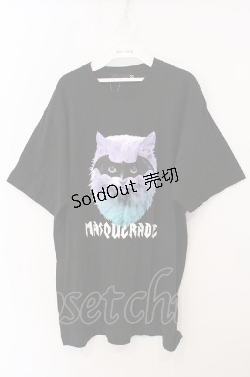 画像1: LISTEN FLAVOR / 福袋限定マスカレードキャットBIGTシャツ  ブラック O-26-05-16-004-PU-TS-IG-ZI (1)