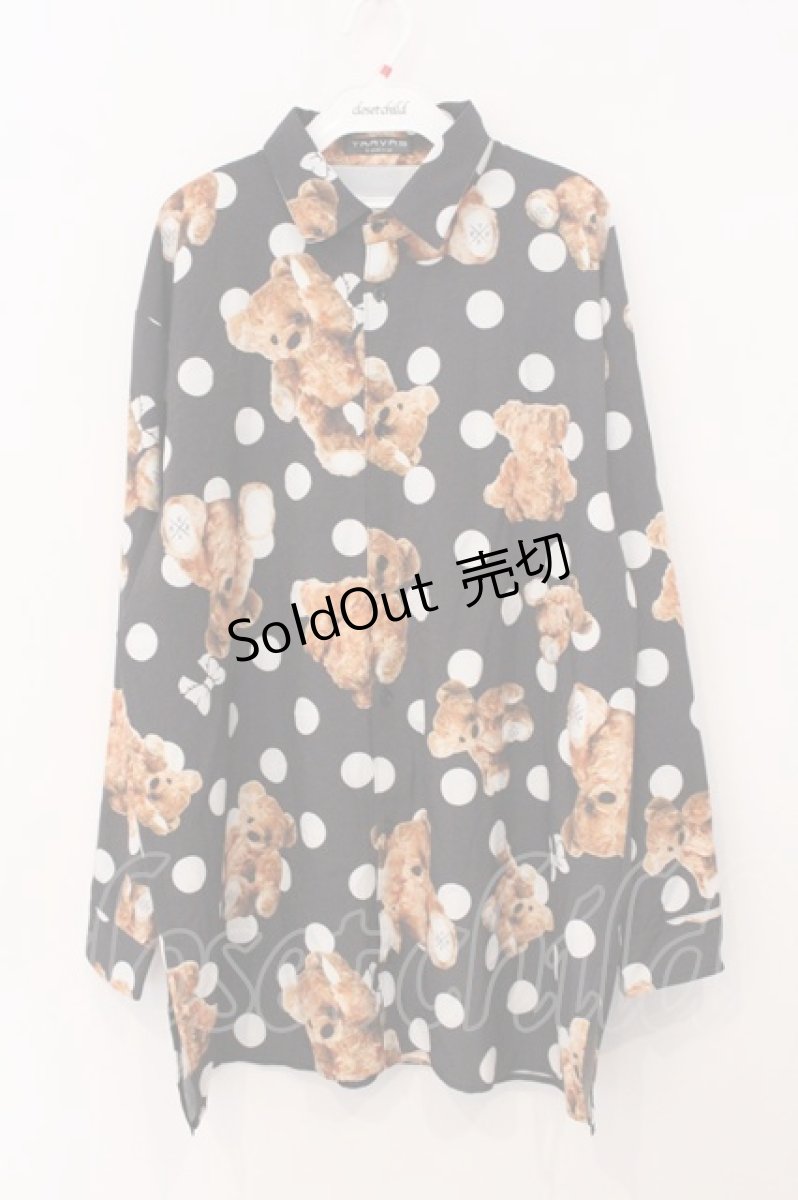 画像1: TRAVAS TOKYO / Dot bear Shirts/ドットくま昇華プリント総柄シャツ  ブラック O-26-05-16-040-PU-TO-IG-ZI (1)