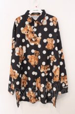 画像1: TRAVAS TOKYO / Dot bear Shirts/ドットくま昇華プリント総柄シャツ  ブラック O-26-05-16-040-PU-TO-IG-OS (1)