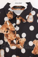 画像2: TRAVAS TOKYO / Dot bear Shirts/ドットくま昇華プリント総柄シャツ  ブラック O-26-05-16-040-PU-TO-IG-OS (2)