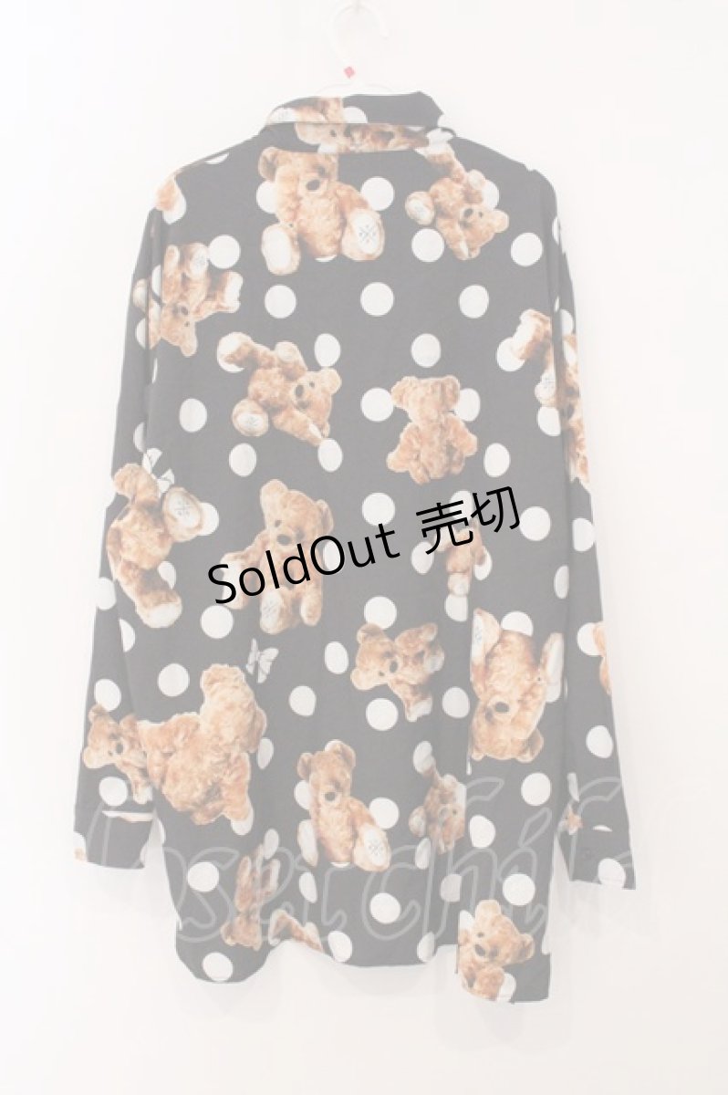 画像3: TRAVAS TOKYO / Dot bear Shirts/ドットくま昇華プリント総柄シャツ  ブラック O-26-05-16-040-PU-TO-IG-ZI (3)