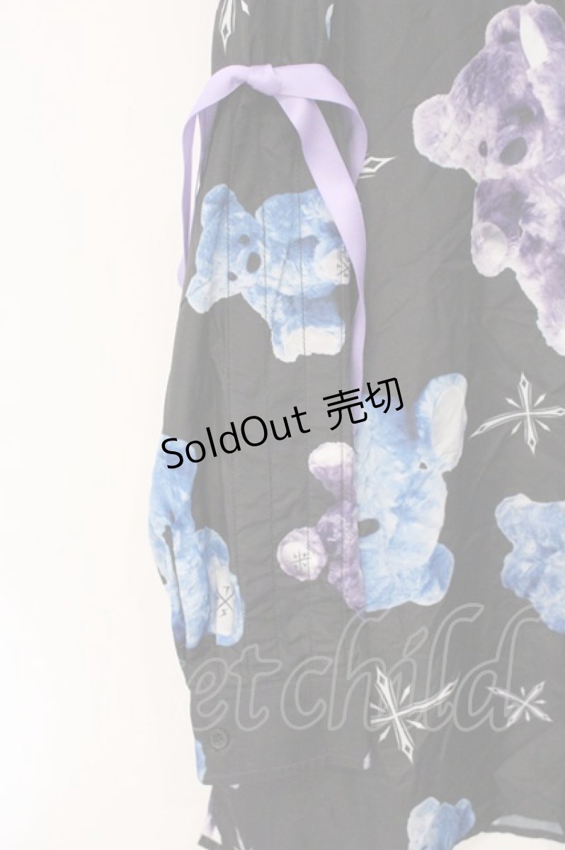 画像2: TRAVAS TOKYO / くま総柄ネクタイ付きシャツ/Myriad of bears shirts with tie  ブラック O-26-05-16-042-PU-BL-IG-ZI (2)