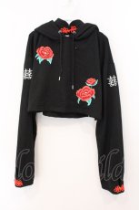 画像1: LISTEN FLAVOR / 牡丹華チャイナショートパーカー  ブラック×レッド O-26-05-16-005-PU-TO-IG-OS (1)