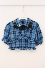 画像1: Jamie エーエヌケー / リボンチェックトップ M ブルー O-26-05-16-048-LO-TO-YM-OS (1)