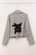 画像3: Jamie エーエヌケー / タータンフリルチェックライダース  グレー O-26-05-16-051-LO-JA-YM-OS (3)