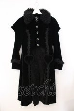 画像1: PUNK RAVE / Lolita Queen Of Hearts Long Coat （ロリータクイーンオフハートロングコート）  ブラック O-26-05-16-007-PU-CO-IG-OS (1)