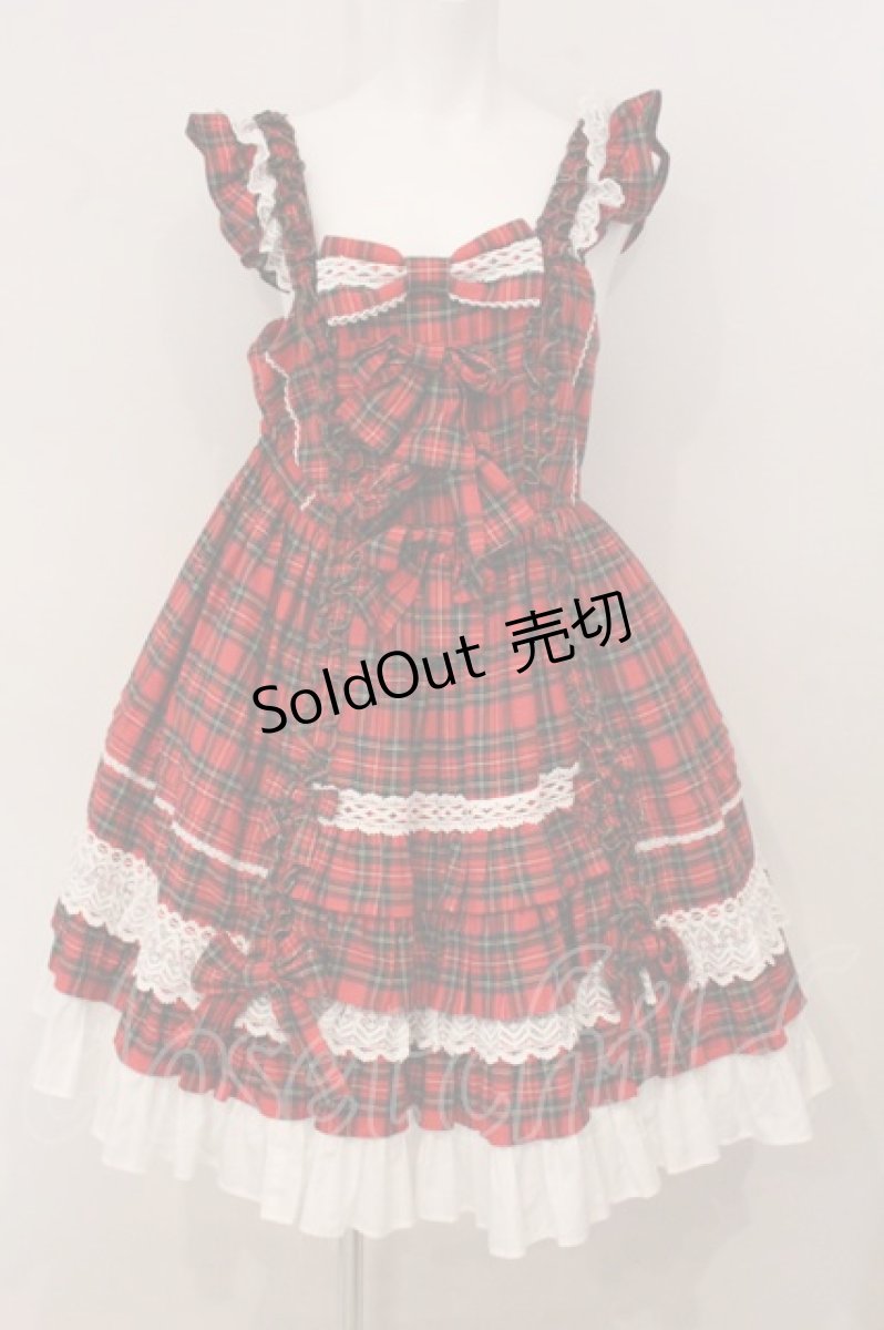 画像1: Angelic Pretty / Sweetフリルジャンパースカート(タータン)  アカ O-26-05-16-064-AP-OP-YM-OS (1)
