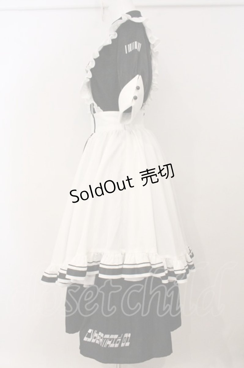 画像4: Lilith House / "サイバーメイド"ワンピースセット-1号機-  ブラック×ホワイト O-26-05-16-071-LO-OP-IG-OS (4)