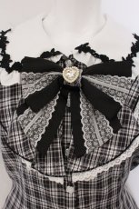 画像2: Secret Honey / ビジュリボンチェックセットアップ 2 クロｘシロ O-26-05-16-075-CA-OP-YM-OS (2)