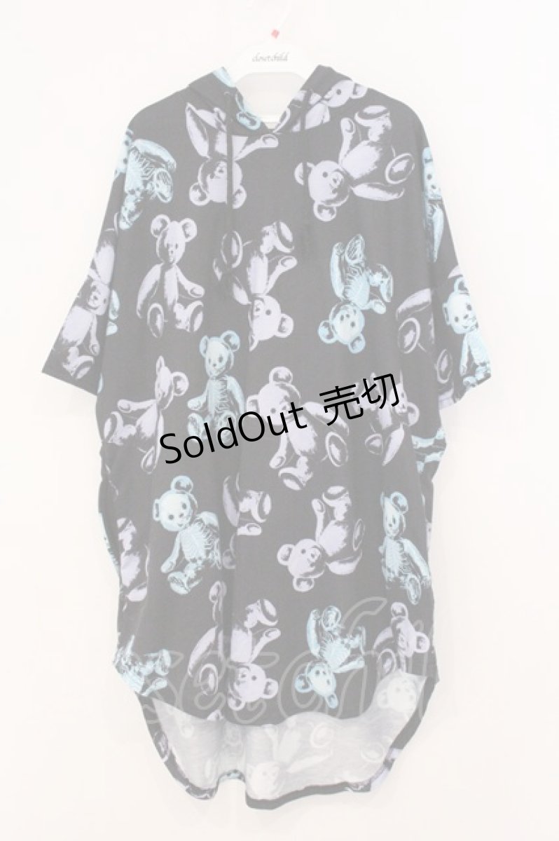 画像1: Drug Honey / スケルトンテディプルパーカー  ブラック×ブルー系 O-26-05-16-084-PU-TO-IG-OS (1)