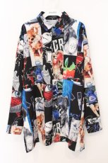 画像1: TRAVAS TOKYO / 太リボン総柄シャツ  マルチ O-26-05-16-011-PU-BL-IG-OS (1)