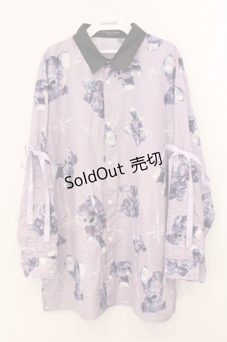 画像1: TRAVAS TOKYO / くま総柄ネクタイ付きシャツ/Myriad of bears shirts with tie  ラベンダー O-26-05-16-013-PU-BL-IG-ZI (1)