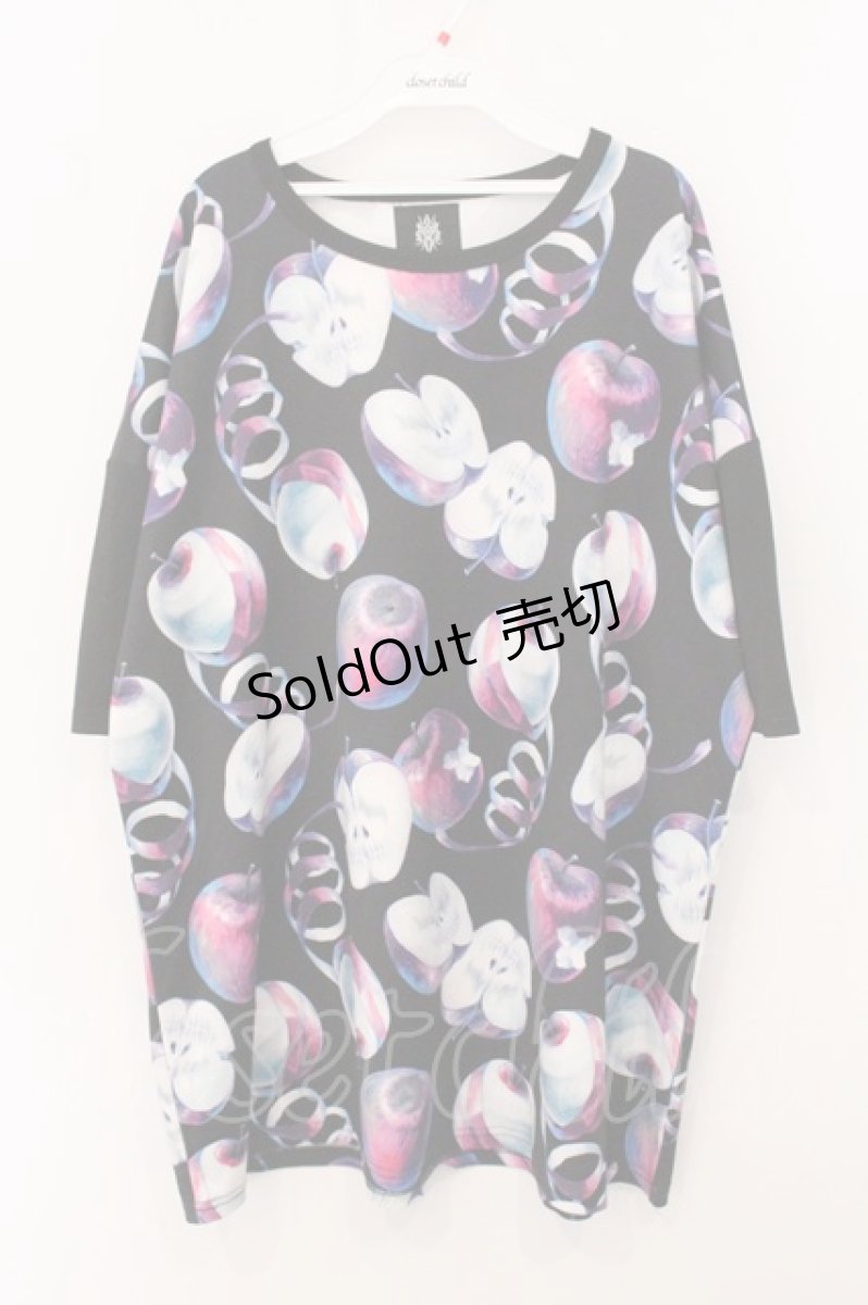 画像1: Drug Honey / 毒蜜リンゴ裾切替ビックシルエットシャツ  ブラック×パープル O-26-05-16-014-PU-TO-IG-ZI (1)
