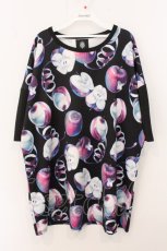 画像1: Drug Honey / 毒蜜リンゴ裾切替ビックシルエットシャツ  ブラック×パープル O-26-05-16-014-PU-TO-IG-OS (1)