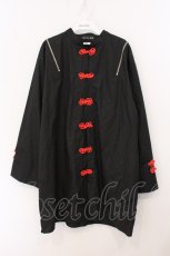 画像1: REFLEM / ショルダーZIPチャイナシャツ  ブラック×レッド O-26-05-16-015-PU-BL-IG-OS (1)