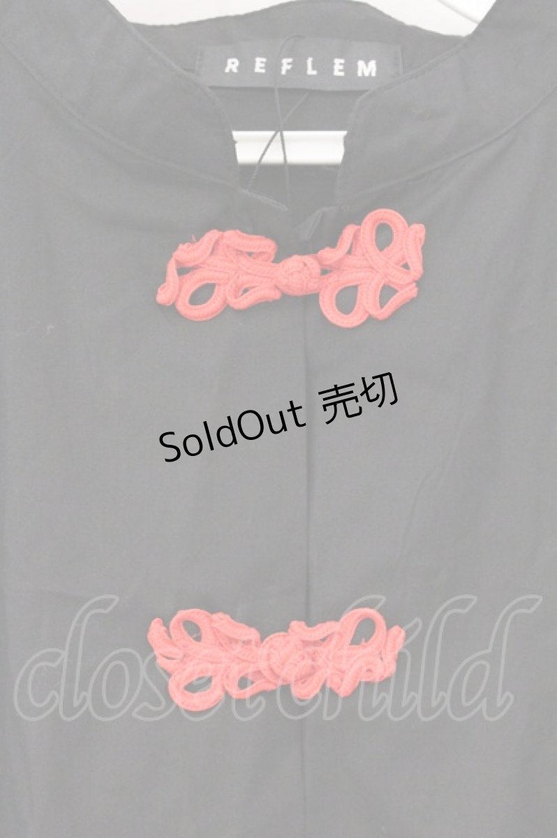 画像2: REFLEM / ショルダーZIPチャイナシャツ  ブラック×レッド O-26-05-16-015-PU-BL-IG-OS (2)