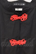 画像2: REFLEM / ショルダーZIPチャイナシャツ  ブラック×レッド O-26-05-16-015-PU-BL-IG-OS (2)