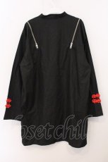 画像3: REFLEM / ショルダーZIPチャイナシャツ  ブラック×レッド O-26-05-16-015-PU-BL-IG-OS (3)
