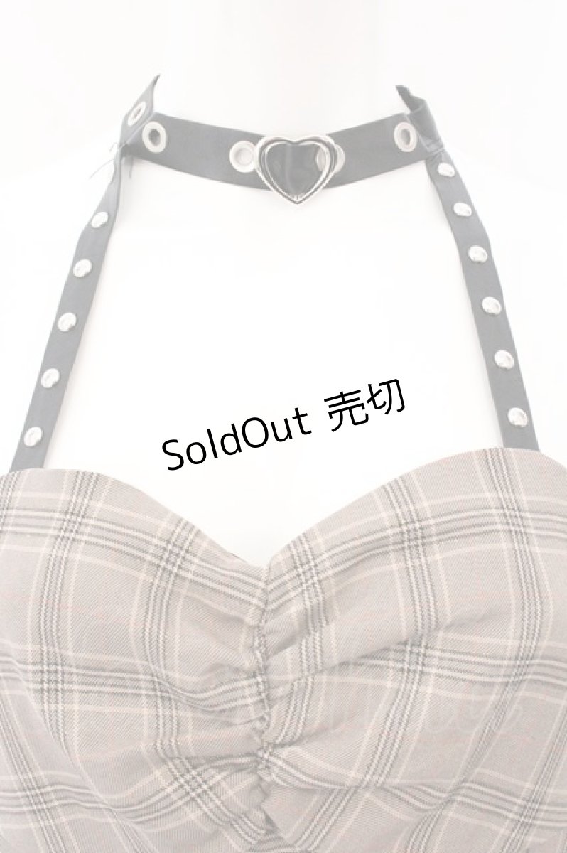 画像2: DARK IN LOVE / Punk checked layer prom corset dress（パンクチェックレイヤープロムコルセットドレス） S ベージュ O-26-05-16-017-PU-OP-IG-OS (2)