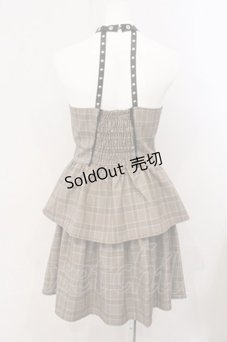 画像3: DARK IN LOVE / Punk checked layer prom corset dress（パンクチェックレイヤープロムコルセットドレス） S ベージュ O-26-05-16-017-PU-OP-IG-OS (3)
