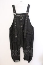 画像1: KRY CLOTHING / 「MAIU」ブラックデニムダメージサロペットオーバーオール  ブラック O-26-05-16-025-PU-PA-IG-OS (1)