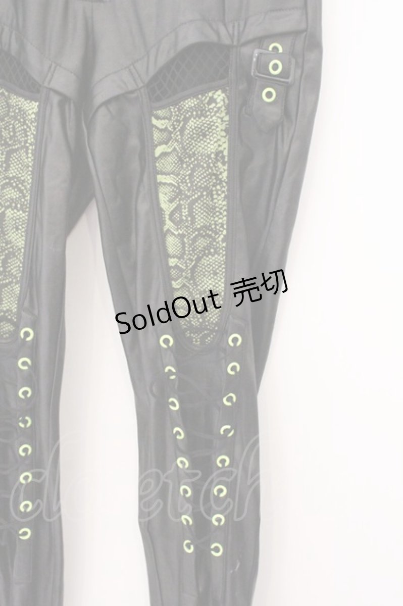 画像2: PUNK RAVE / Punk colorful leggings（パンクカラフルレギンス）  ブラック×グリーン O-26-05-16-027-PU-PA-IG-OS (2)