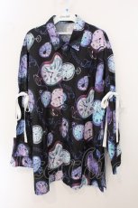 画像1: TRAVAS TOKYO / Distort Watch Shirts（ディストートウォッチシャツ）  ブラック×パープル系 O-26-05-16-003-PU-BL-IG-OS (1)