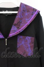 画像2: BLOOD SUPPLY（海外ブランド） / Purple Butterfly Gothic Japanese Bad Girl JK Short Sleeves tops L ブラック×パープル O-26-05-16-029-GO-TO-IG-OS (2)