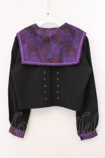 画像3: BLOOD SUPPLY（海外ブランド） / Purple Butterfly Gothic Japanese Bad Girl JK Short Sleeves tops L ブラック×パープル O-26-05-16-029-GO-TO-IG-OS (3)